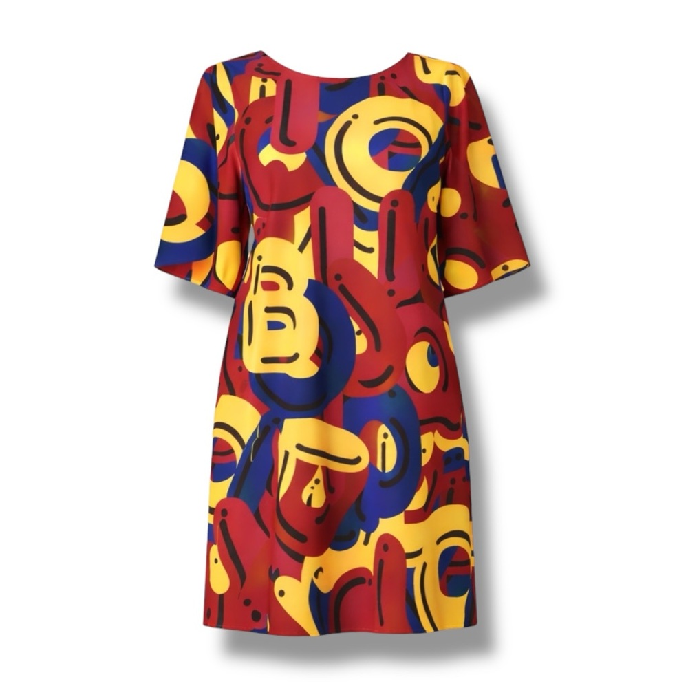 Boutique Moschino AEFFE Spa Abstract Pop-Art Dress | Size 6 (IT 40) — Excellent!